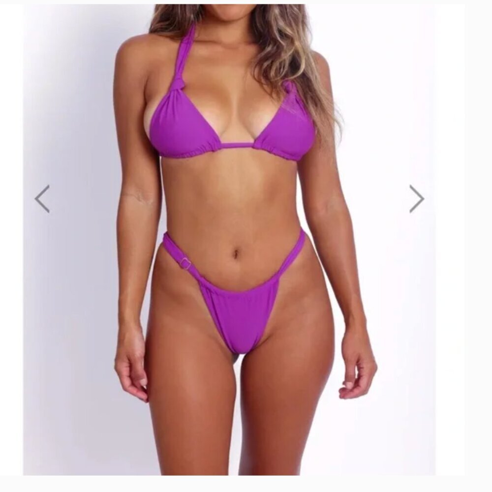 NWT Skatie bikini top Darby Top neon‎ purple size XS